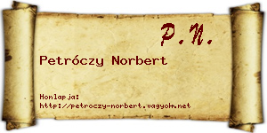Petróczy Norbert névjegykártya